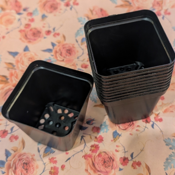Black plastic planters, 2.5 Inch - Picture 2 of 3